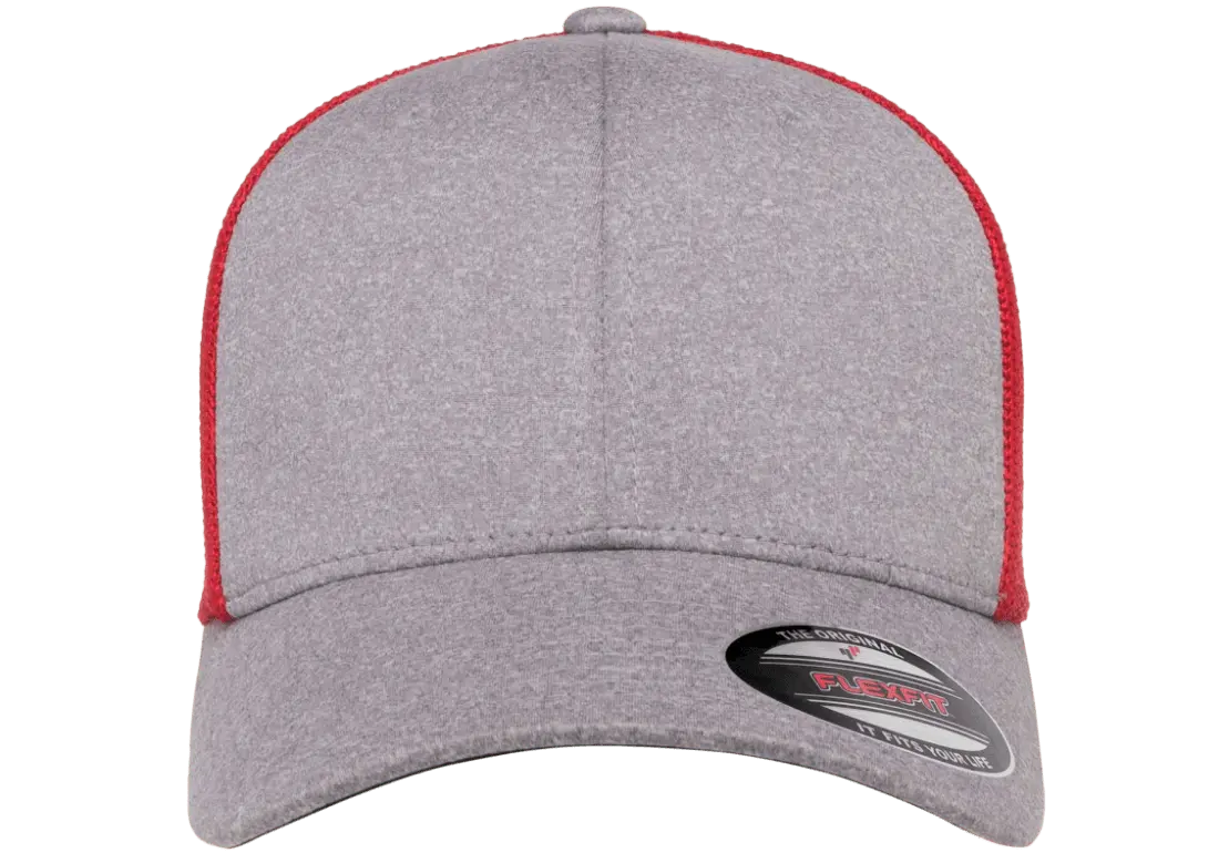 Flexfit Melange Trucker Cap, Dark Heather/Black, One Size | 6311-DHBK-ONE
