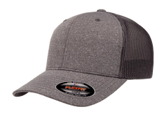 Flexfit Melange Trucker Cap, Dark Heather/Black, One Size | 6311-DHBK-ONE