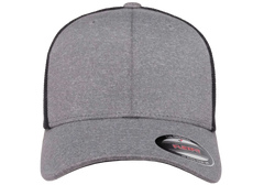 Flexfit Melange Trucker Cap, Dark Heather/Black, One Size | 6311-DHBK-ONE