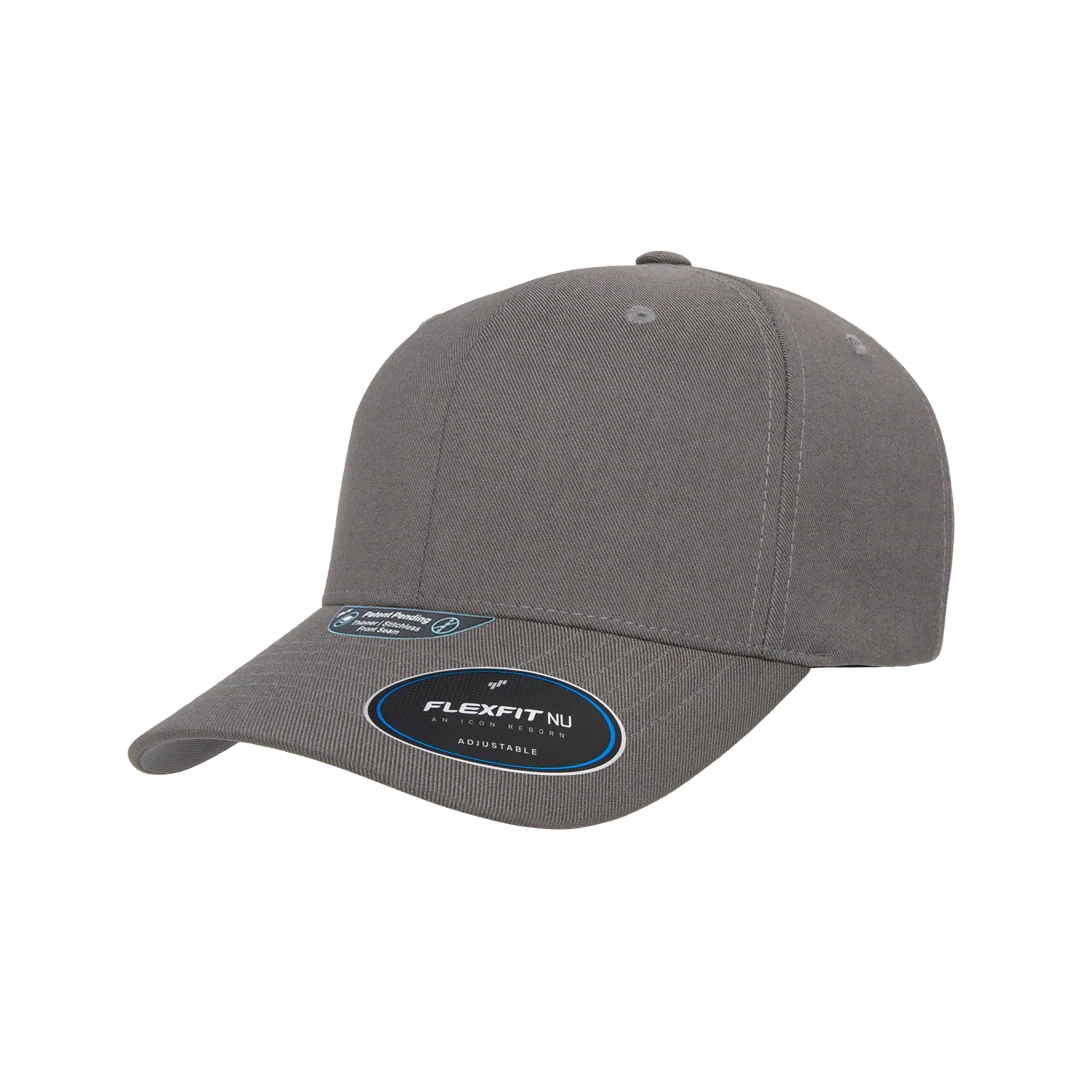 Flexfit NU Adjustable Cap, 6-Panel, Mid Profile, Structured, Black