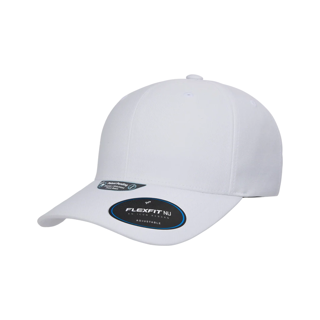 Flexfit NU Adjustable Cap, 6-Panel, Mid Profile, Structured, Black