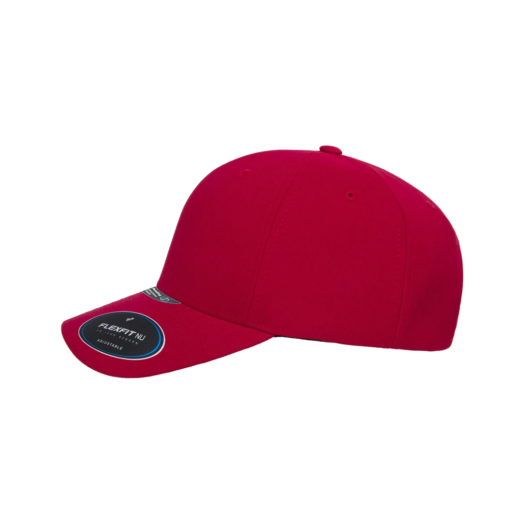 Flexfit NU Adjustable Cap, 6-Panel, Mid Profile, Structured, Black