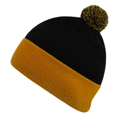 DECKY 687 Athletic Pom Pom Beanie | 687-BLKGLD
