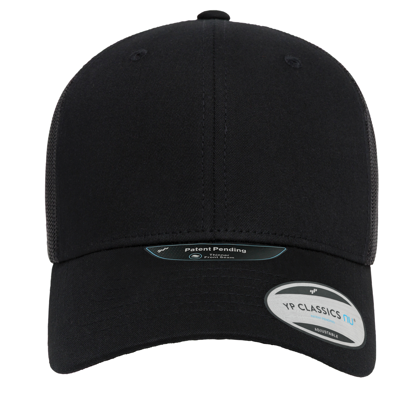 Flexfit NU 6606 Trucker Cap, ActiveGuard, Permacurv, Black | 6606NU-BK-ONE