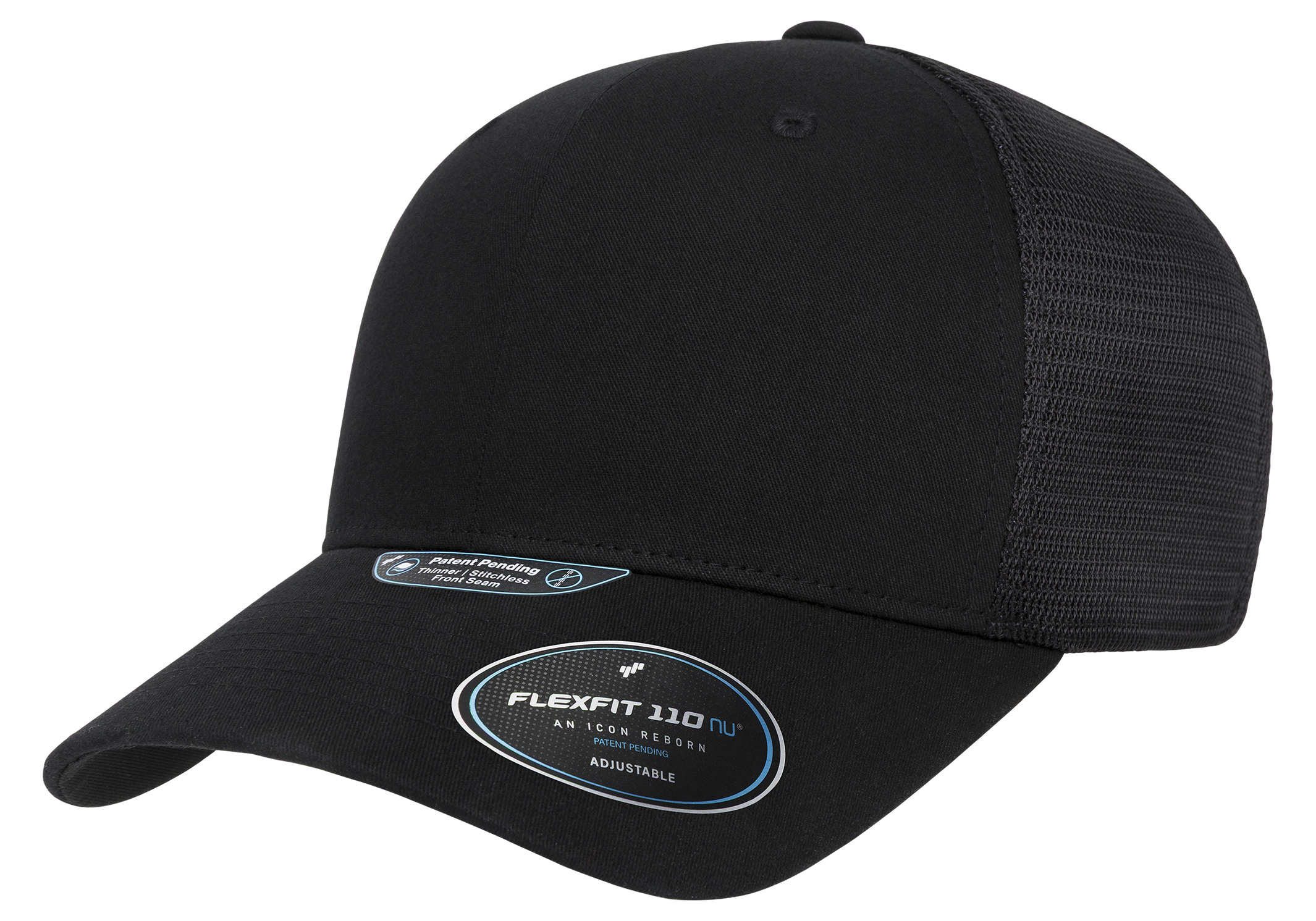 Flexfit 110 NU Mesh Cap, Black | 110MNU-BK-ONE