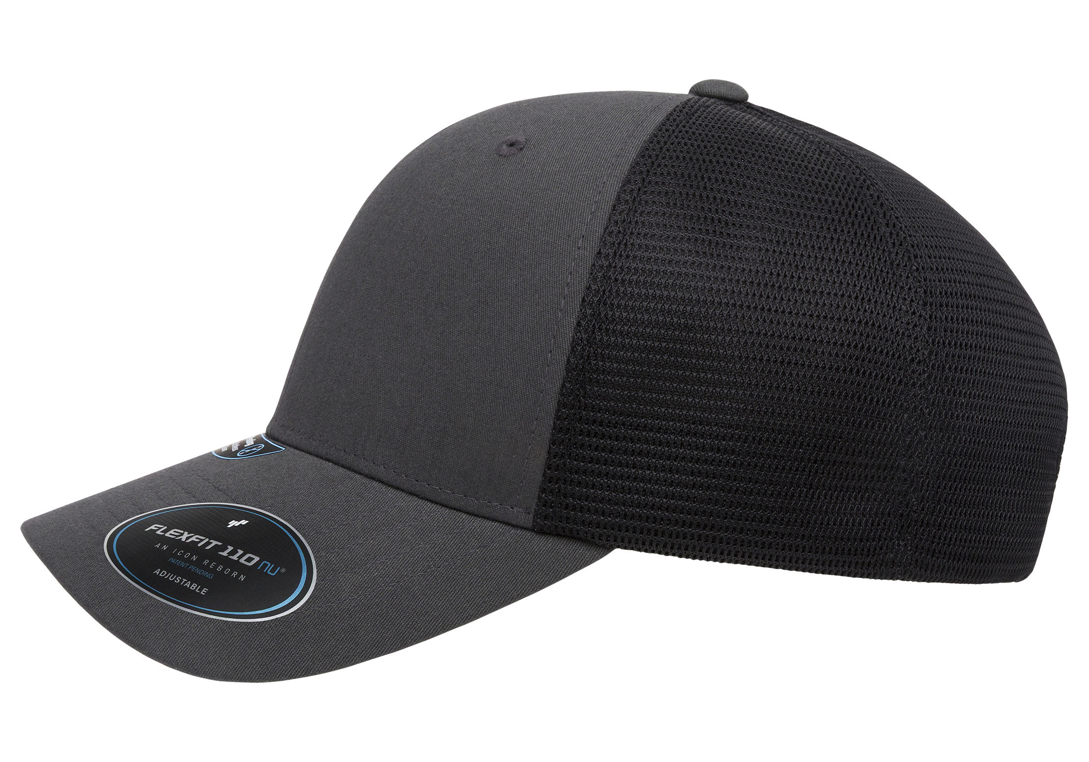 Flexfit 110 NU 2-Tone Mesh Cap, Charcoal/Black | 110MTNU-CHBK-ONE
