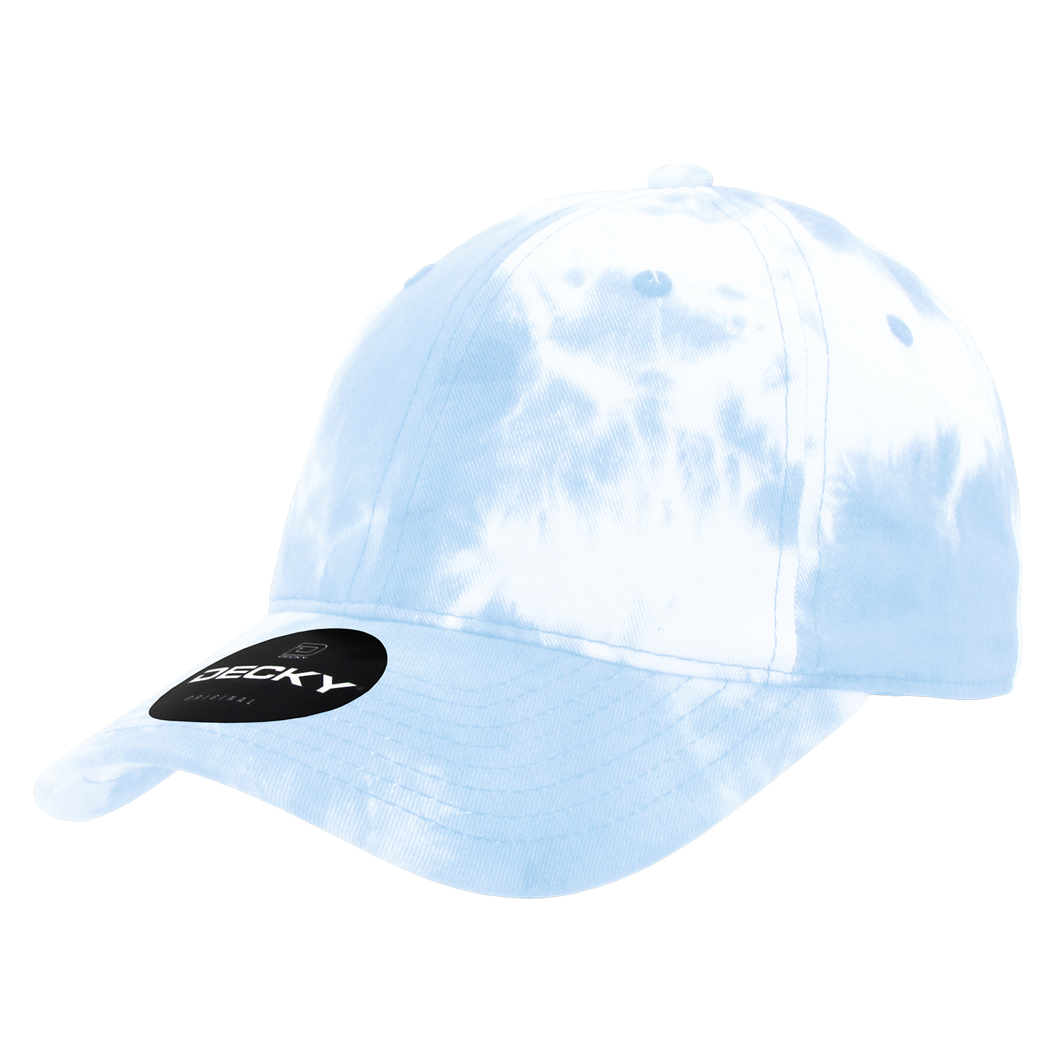 DECKY 7205 6-Panel Low Profile Relaxed Tie Dye Dad Hat, Blue