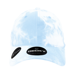 DECKY 7205 6-Panel Low Profile Relaxed Tie Dye Dad Hat, Blue