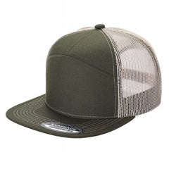 WAYCAP 7FTM 7 Panel Flat Bill Trucker Cap Mesh Back