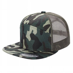 WAYCAP 7FTM 7 Panel Flat Bill Trucker Cap Mesh Back