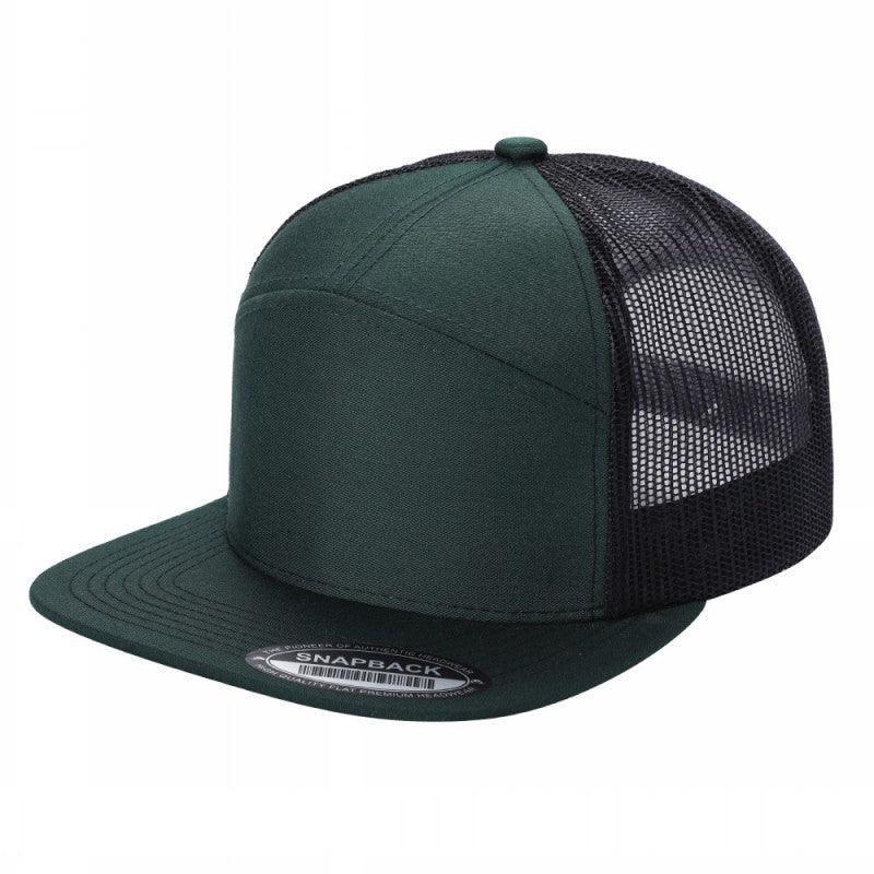 WAYCAP 7FTM 7 Panel Flat Bill Trucker Cap Mesh Back