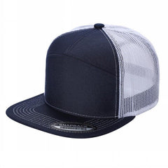 WAYCAP 7FTM 7 Panel Flat Bill Trucker Cap Mesh Back