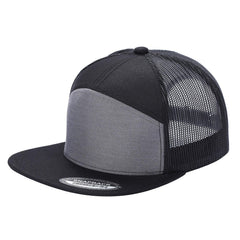 WAYCAP 7FTM 7 Panel Flat Bill Trucker Cap Mesh Back