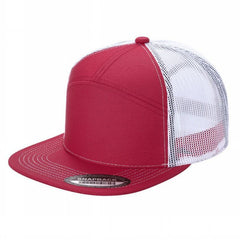 WAYCAP 7FTM 7 Panel Flat Bill Trucker Cap Mesh Back