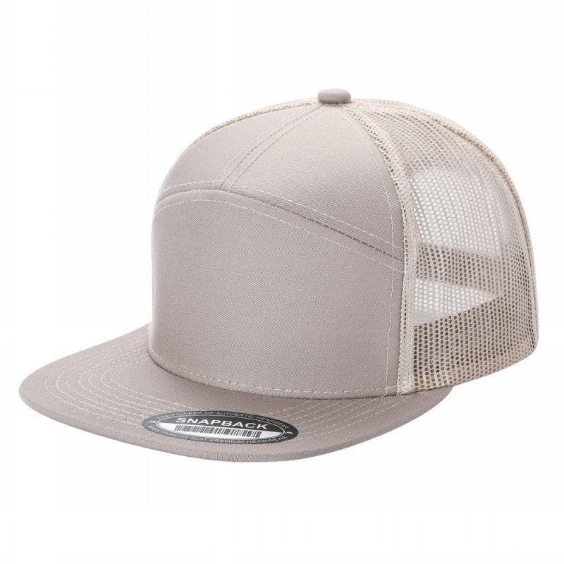 WAYCAP 7FTM 7 Panel Flat Bill Trucker Cap Mesh Back