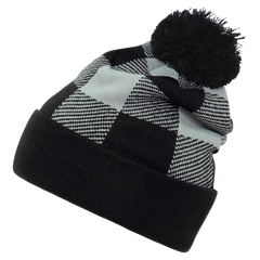 DECKY 8028 Plaid Pom Beanie
