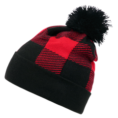 DECKY 8028 Plaid Pom Beanie