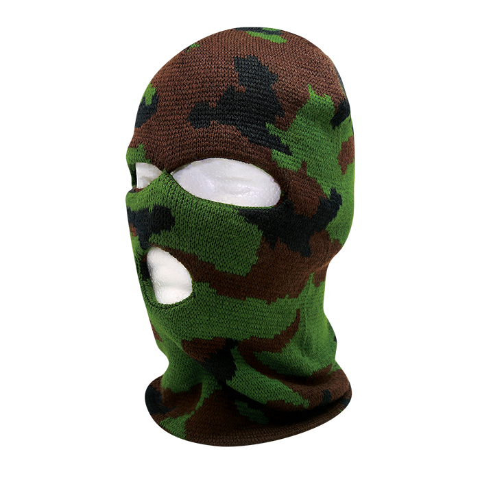 DECKY Camo 3 Holes Mask Braided Knit Beanie | 8032-WDL