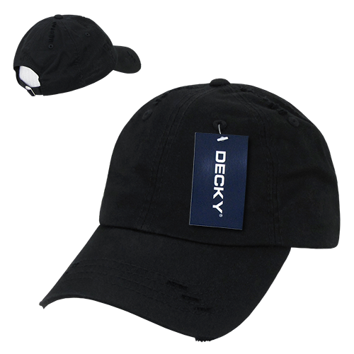 DECKY 959 6-Panel Low Profile Relaxed Vintage Dad Hat, Black | 959-BLACK