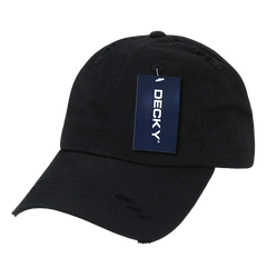 DECKY 959 6-Panel Low Profile Relaxed Vintage Dad Hat, Black | 959-BLACK