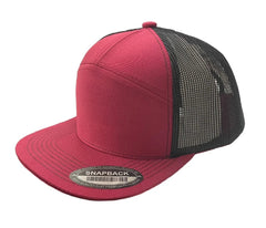 WAYCAP 7FTM 7 Panel Flat Bill Trucker Cap Mesh Back
