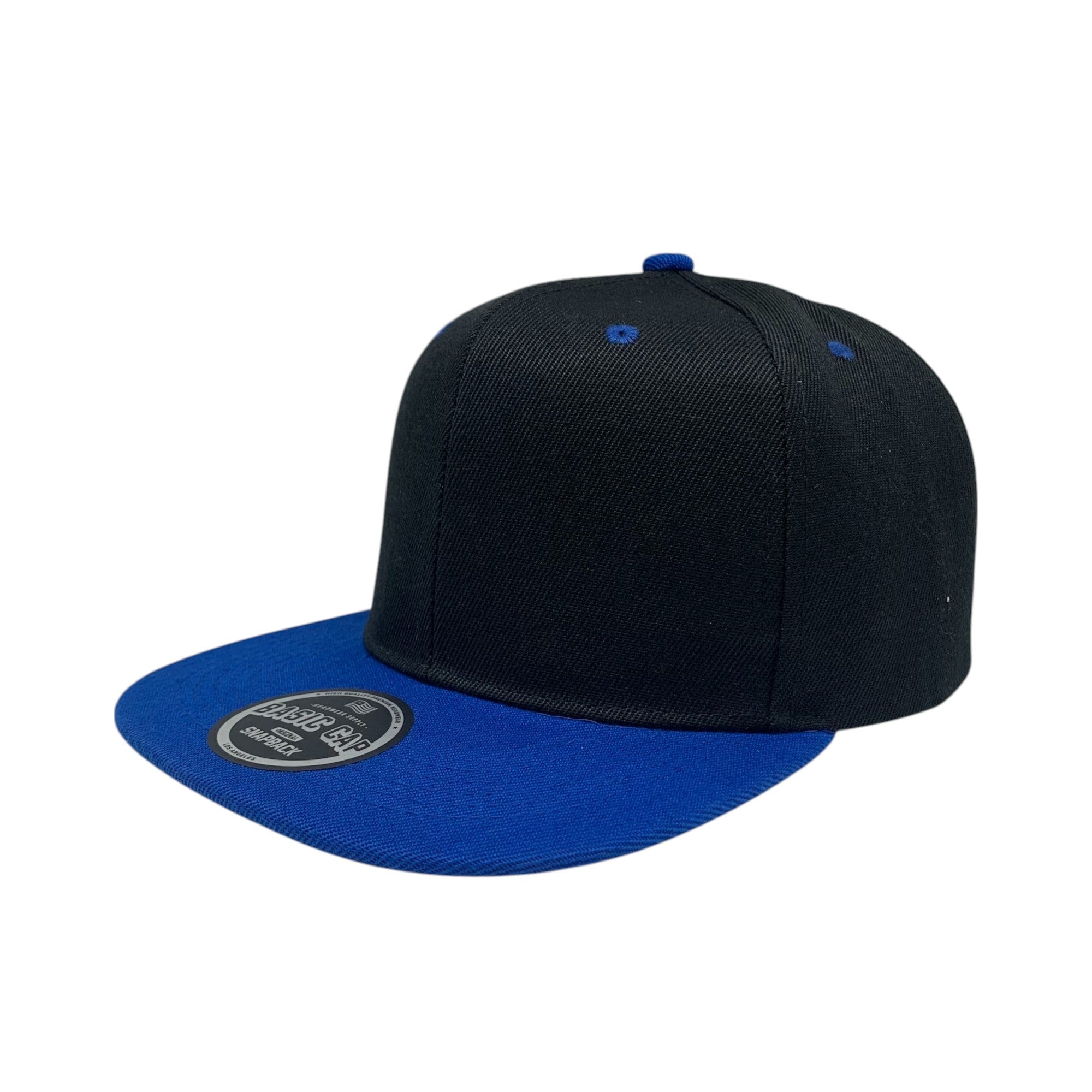 Basic Cap Plain Poly Snapback Hat 8002