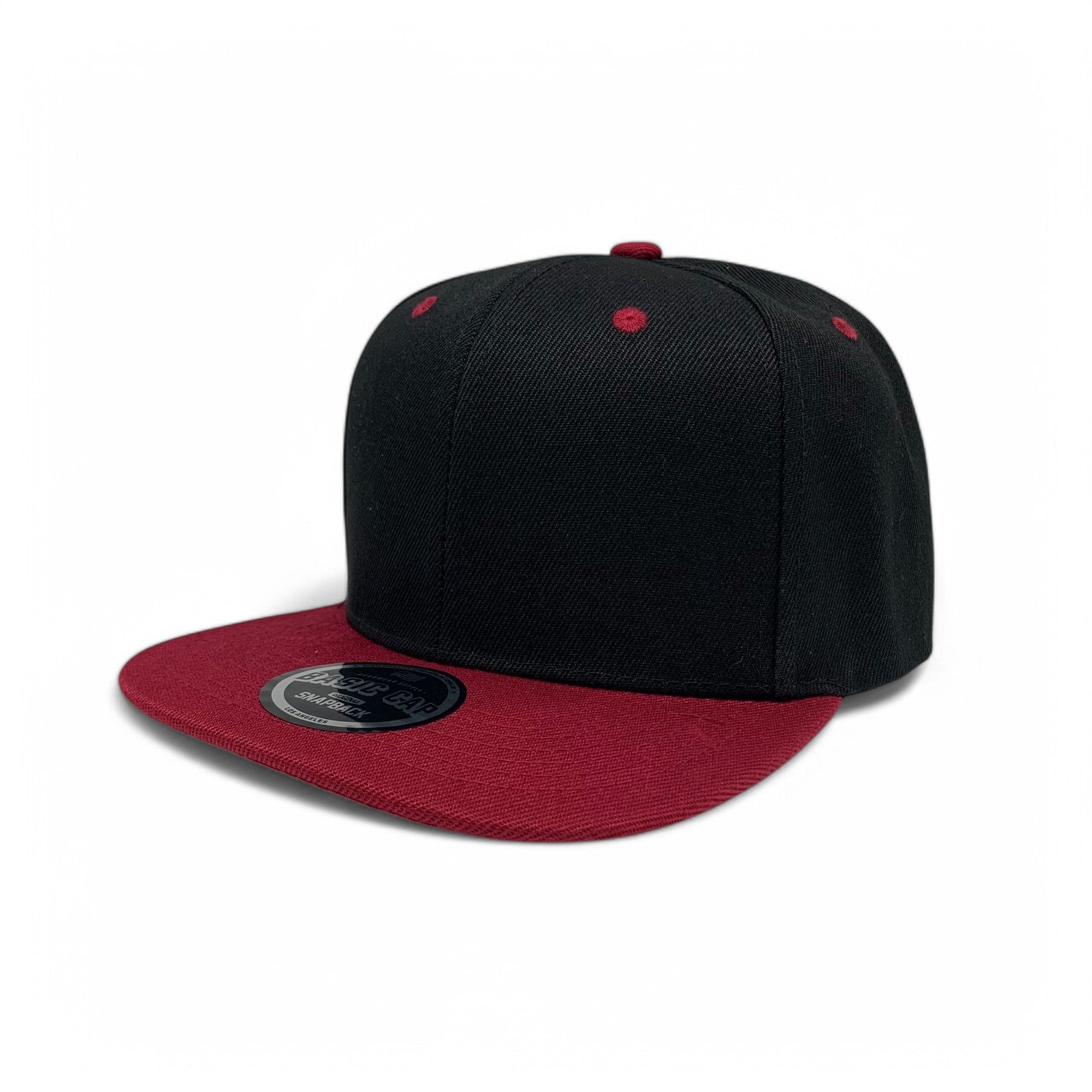 Basic Cap Plain Poly Snapback Hat 8002