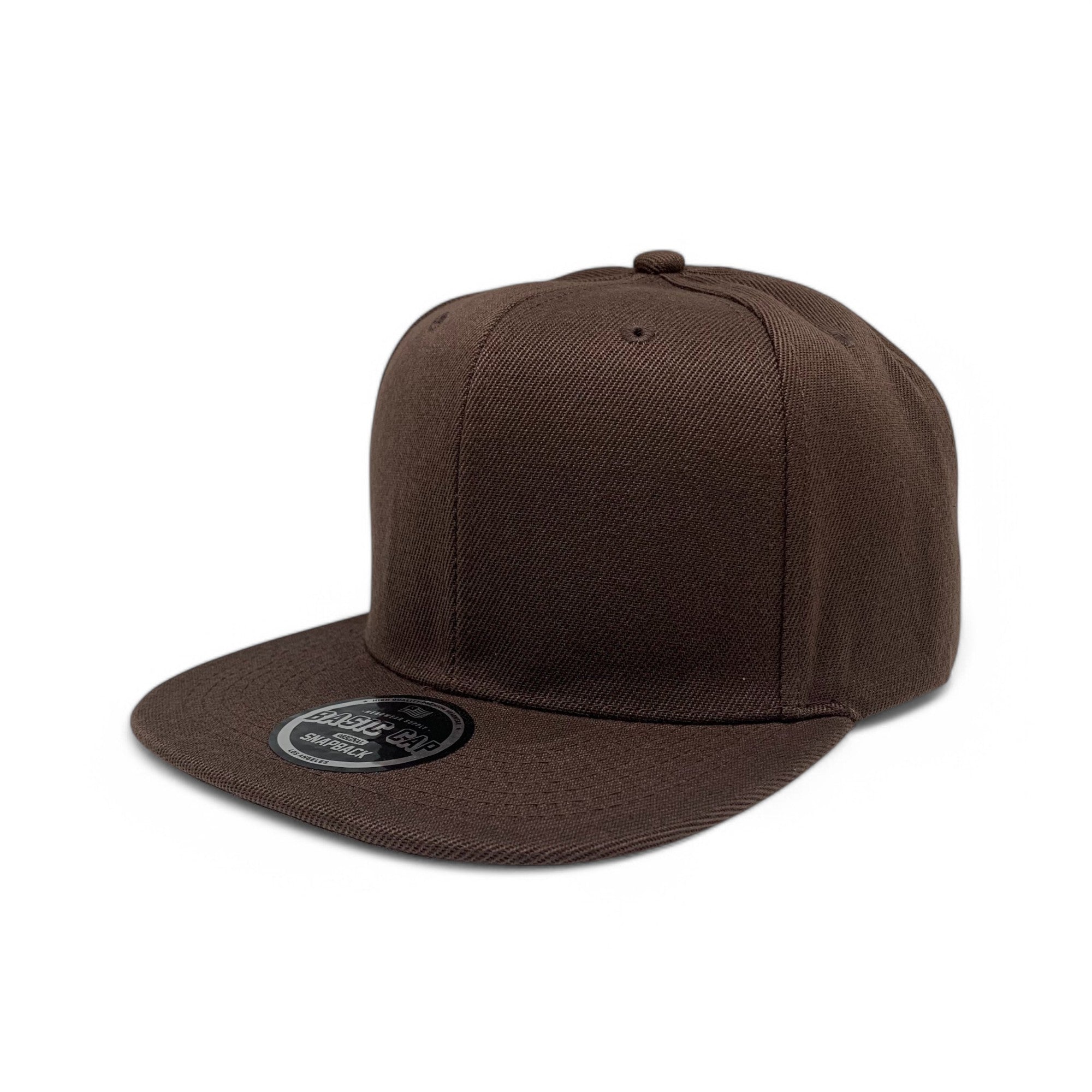 Basic Cap Plain Poly Snapback Hat 8002