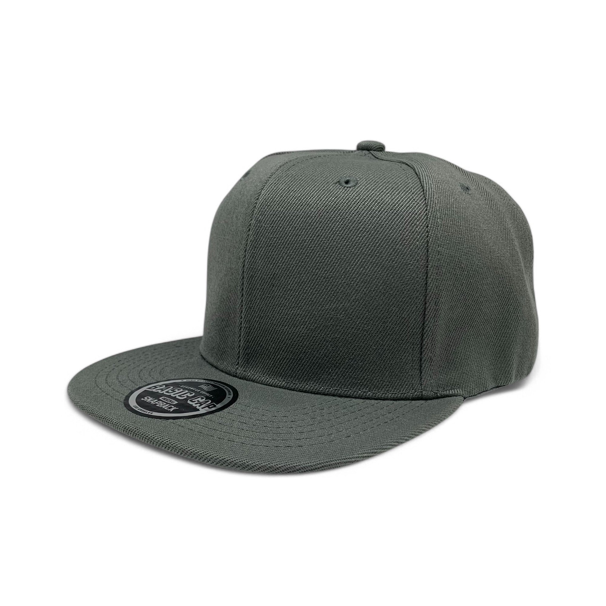 Basic Cap Plain Poly Snapback Hat 8002