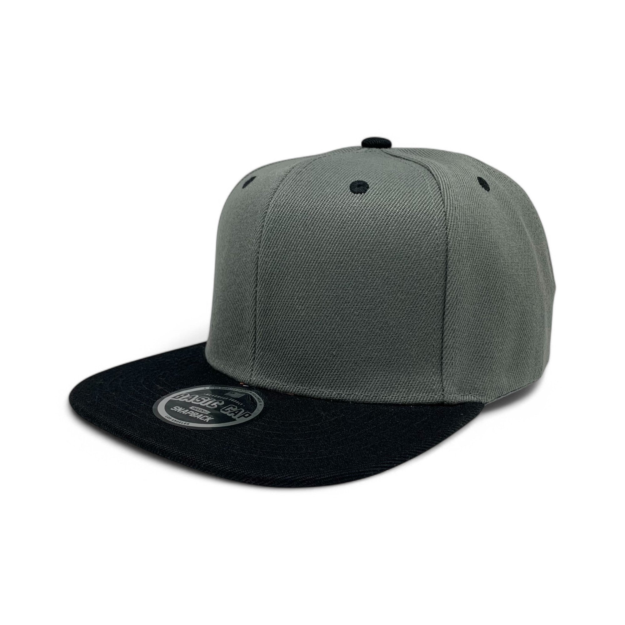 Basic Cap Plain Poly Snapback Hat 8002