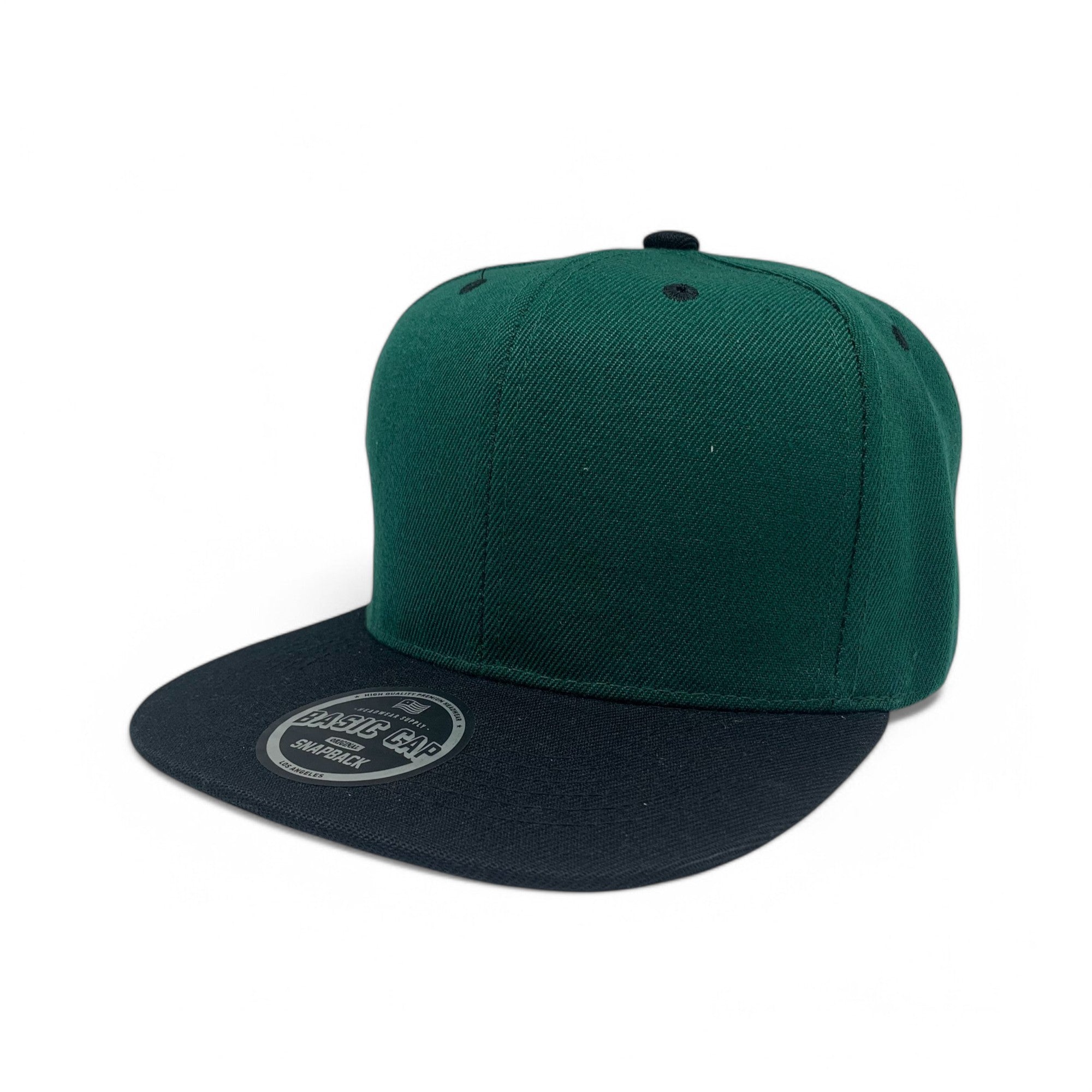 Basic Cap Plain Poly Snapback Hat 8002