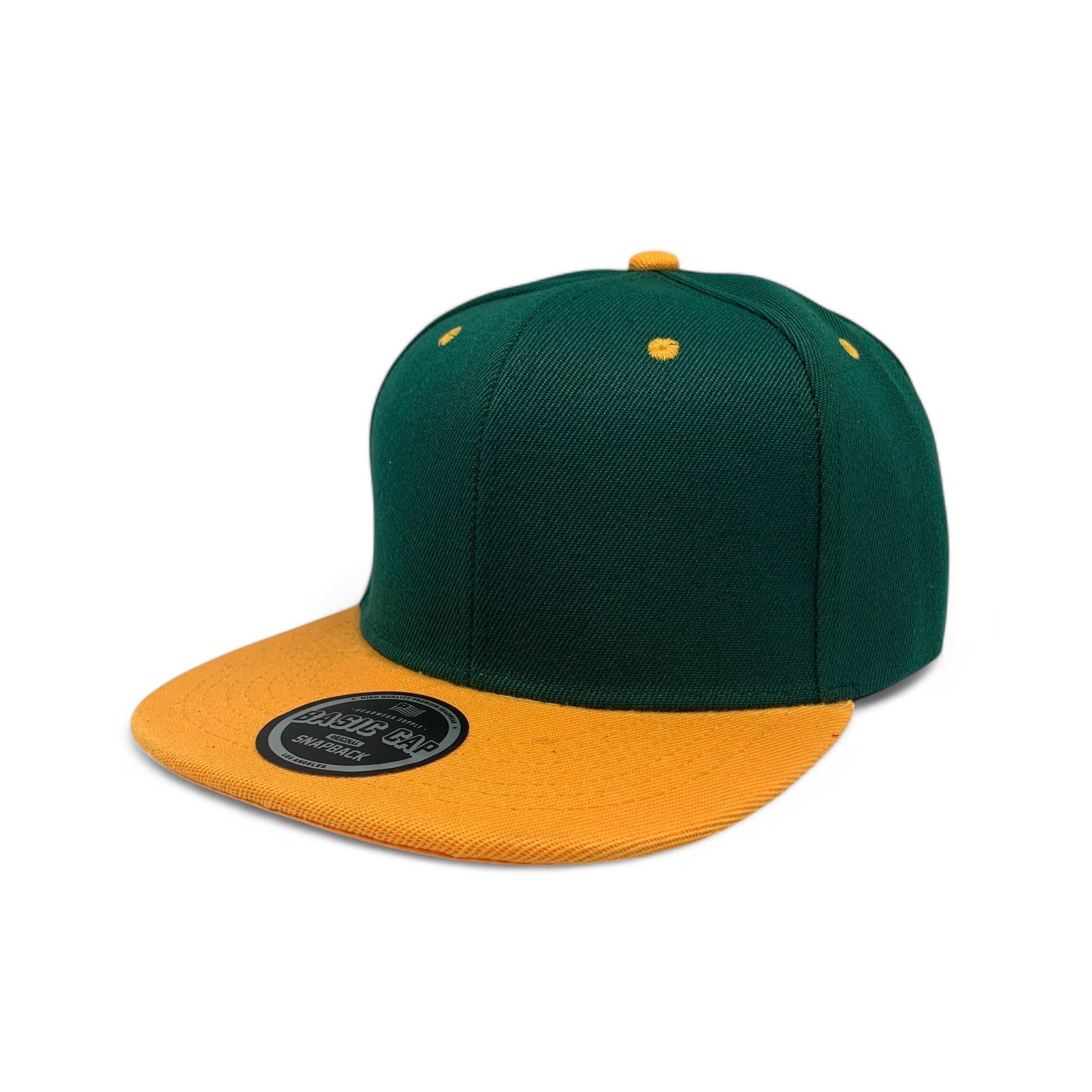 Basic Cap Plain Poly Snapback Hat 8002