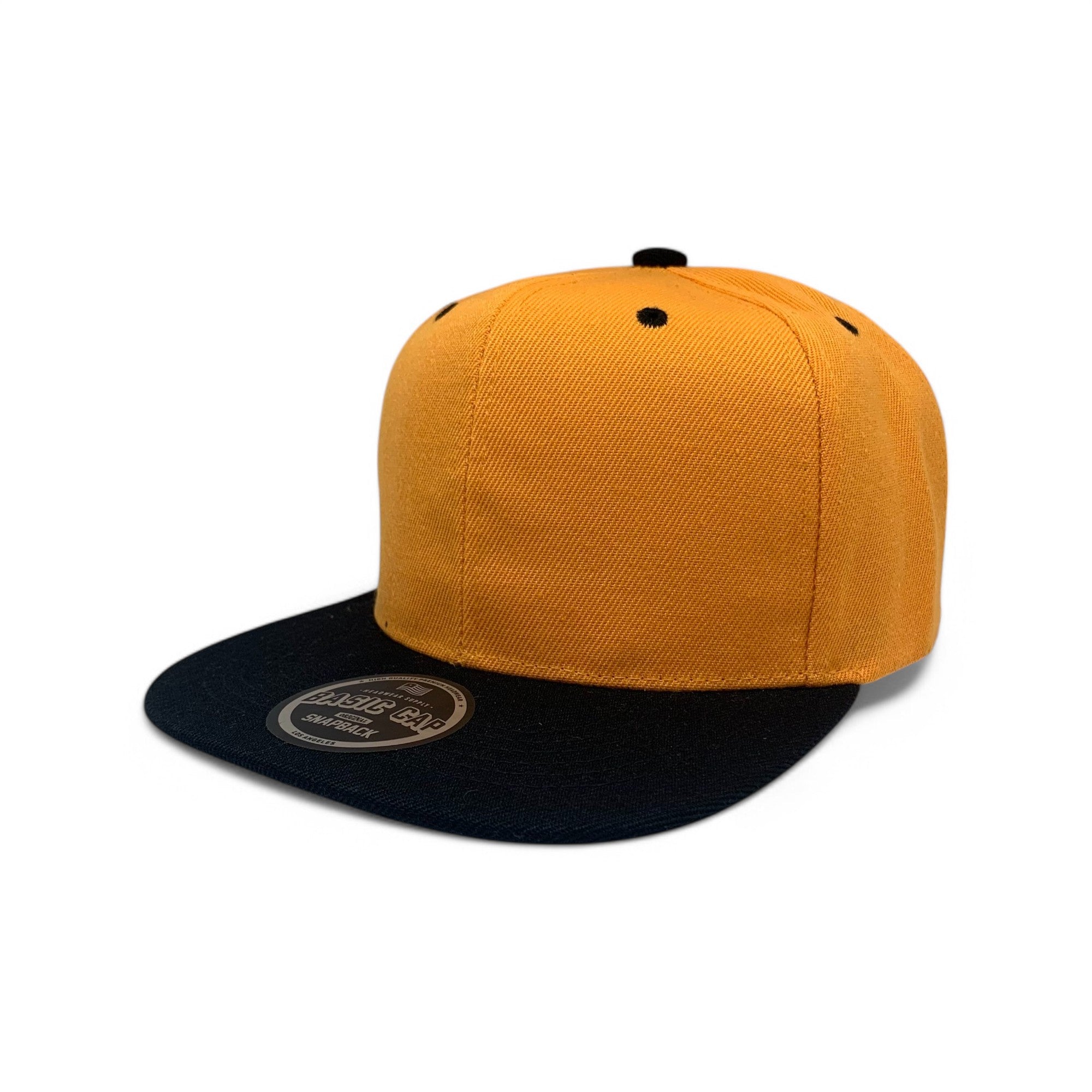 Basic Cap Plain Poly Snapback Hat 8002