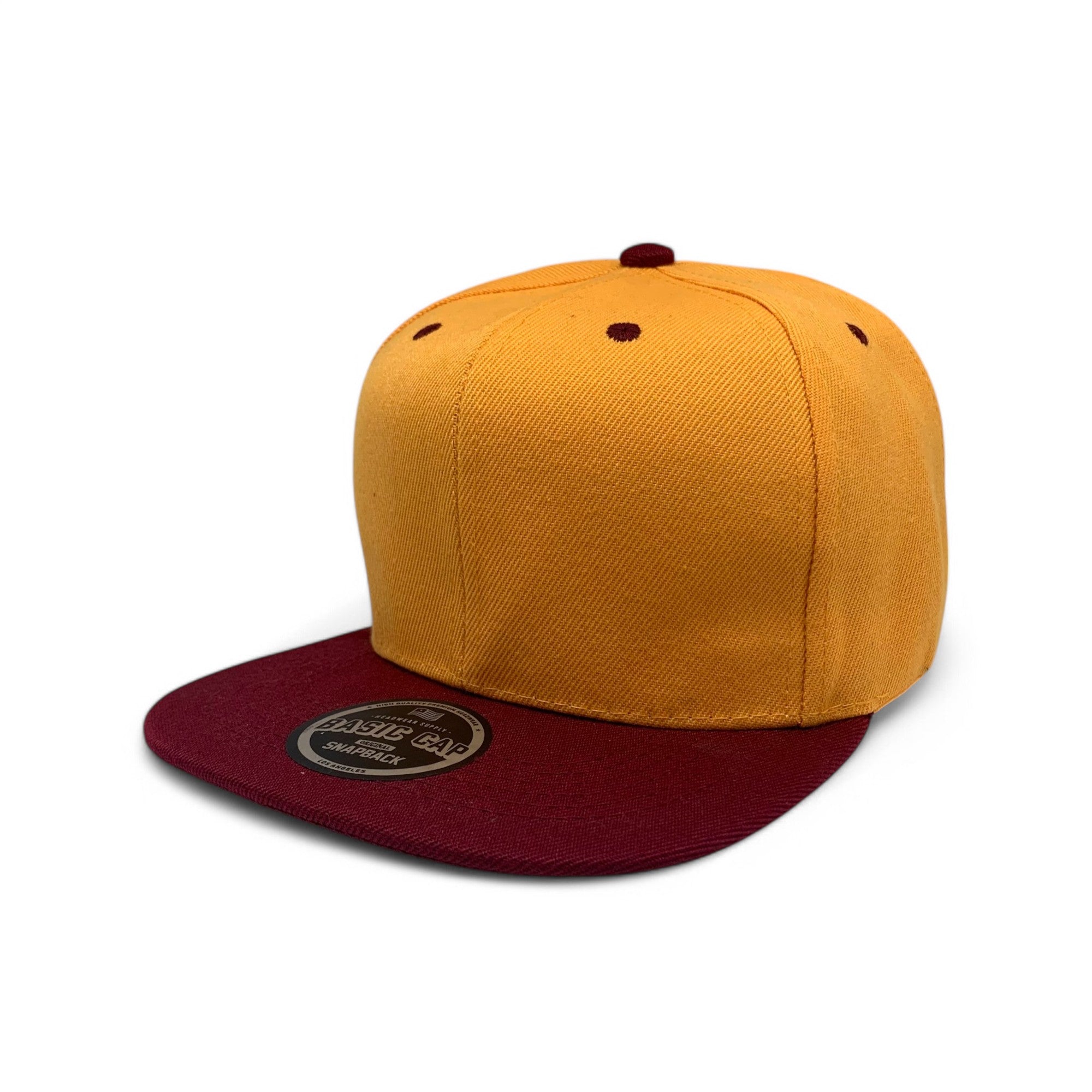 Basic Cap Plain Poly Snapback Hat 8002