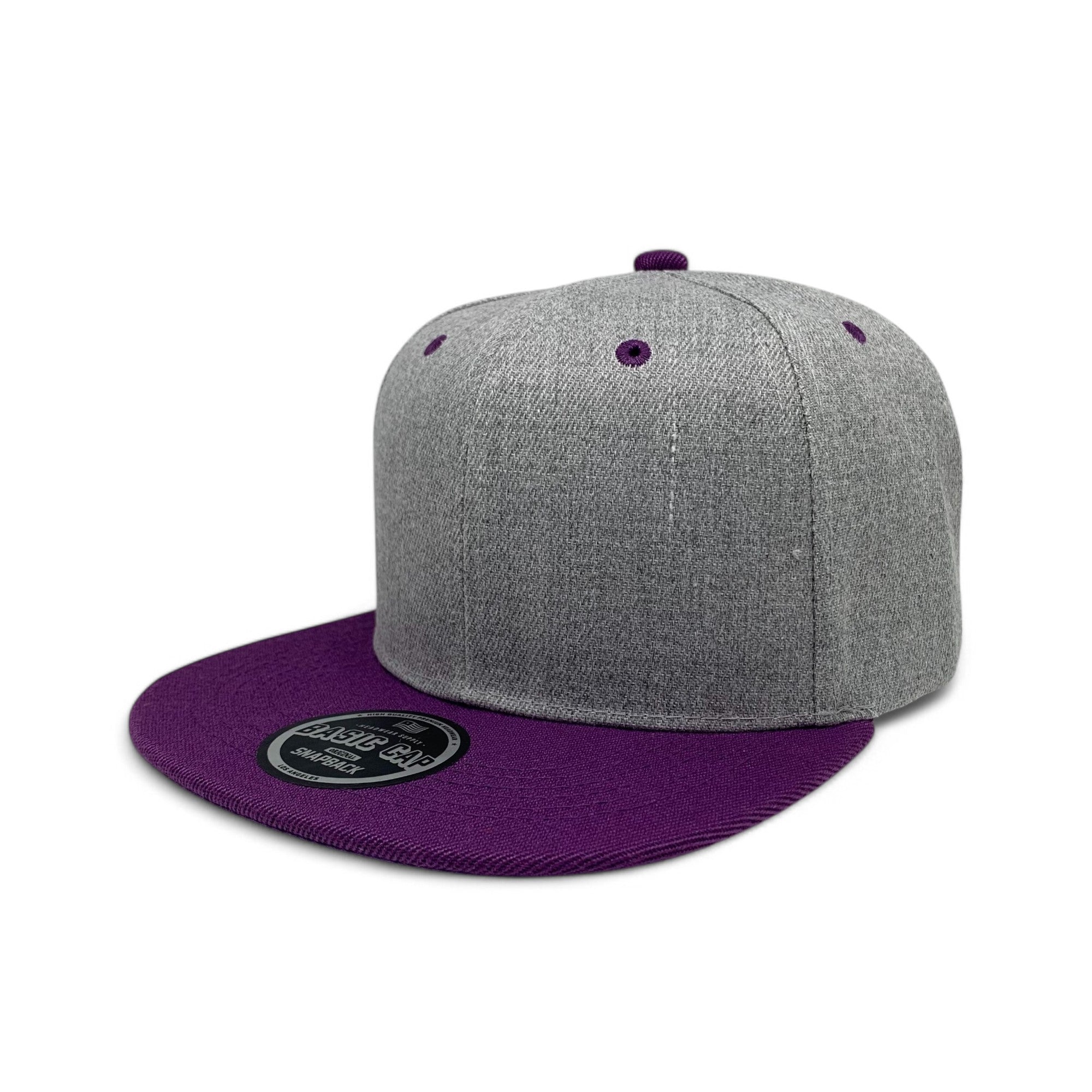 Basic Cap Plain Poly Snapback Hat 8002