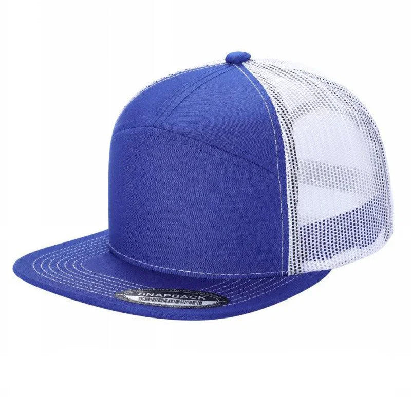 WAYCAP 7FTM 7 Panel Flat Bill Trucker Cap Mesh Back