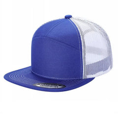 WAYCAP 7FTM 7 Panel Flat Bill Trucker Cap Mesh Back