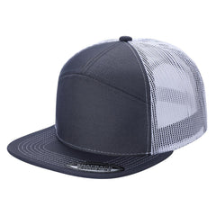 WAYCAP 7FTM 7 Panel Flat Bill Trucker Cap Mesh Back
