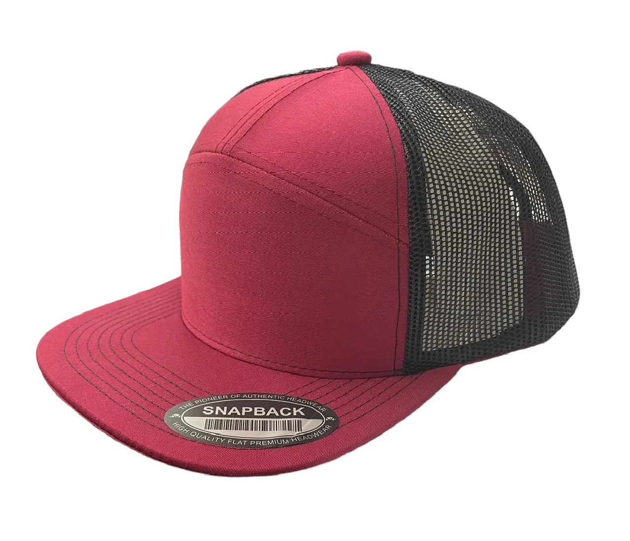 WAYCAP 7FTM 7 Panel Flat Bill Trucker Cap Mesh Back
