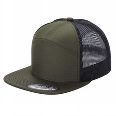 WAYCAP 7FTM 7 Panel Flat Bill Trucker Cap Mesh Back