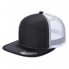 WAYCAP 7FTM 7 Panel Flat Bill Trucker Cap Mesh Back