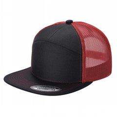 WAYCAP 7FTM 7 Panel Flat Bill Trucker Cap Mesh Back