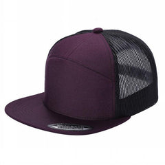 WAYCAP 7FTM 7 Panel Flat Bill Trucker Cap Mesh Back