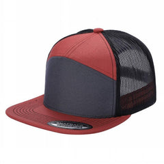 WAYCAP 7FTM 7 Panel Flat Bill Trucker Cap Mesh Back