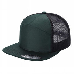 WAYCAP 7FTM 7 Panel Flat Bill Trucker Cap Mesh Back