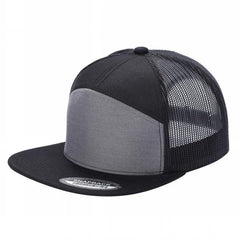 WAYCAP 7FTM 7 Panel Flat Bill Trucker Cap Mesh Back