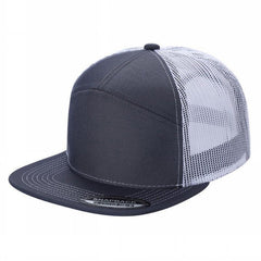 WAYCAP 7FTM 7 Panel Flat Bill Trucker Cap Mesh Back