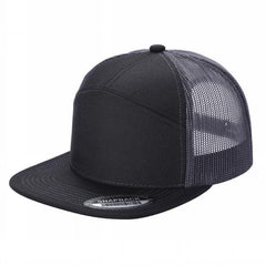 WAYCAP 7FTM 7 Panel Flat Bill Trucker Cap Mesh Back