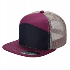 WAYCAP 7FTM 7 Panel Flat Bill Trucker Cap Mesh Back