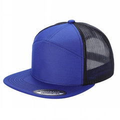 WAYCAP 7FTM 7 Panel Flat Bill Trucker Cap Mesh Back